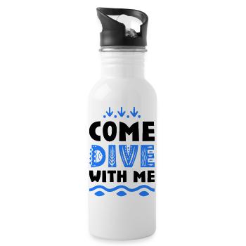 Funny sayings for divers - Water bottle with straw - white - Right