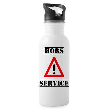 PANNEAU. DANGER. HORS SERVICE. HUMOUR. DRÔLE - Gourde avec paille intégrée - blanc - Droite