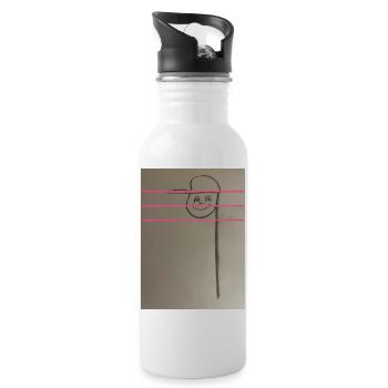 Die Note - Trinkflasche mit integriertem Trinkhalm - Weiß - Rechts