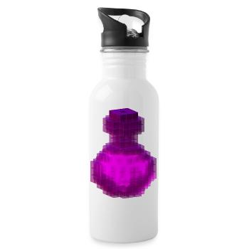 Pink Magic T Shirt Gothic Hexenwürfel Zaubertrankflasche - Trinkflasche mit integriertem Trinkhalm - Weiß - Rechts