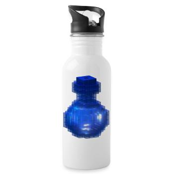 Blue Gothic Halloween Secret Potion Bottle Tshirt - Water bottle with straw - white - Right