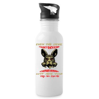 Bunny devil - Trinkflasche mit integriertem Trinkhalm - Weiß - Rechts