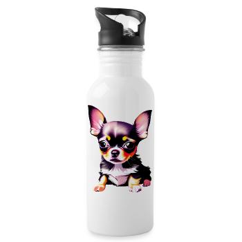Chihuahua Chien Propriétaire Chien Chihuahua Chiot - Gourde avec paille intégrée - blanc - Droite