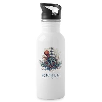 Combat de pieuvres - Gourde avec paille intégrée - blanc - Droite