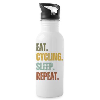 EAT CYCLING SLEEP REPEAT - Water bottle with straw - white - Right