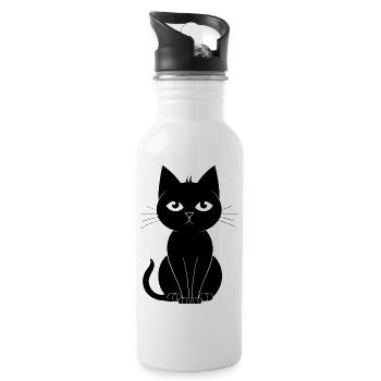 Cat Cat Kitten Cat Lady - Water bottle with straw - white - Right
