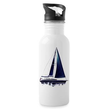 Voilier Voilier Voilier Voilier Voile Marin - Gourde avec paille intégrée - blanc - Droite