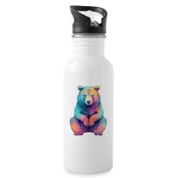 Beabea l'ours grognon - Gourde avec paille intégrée - blanc - Droite