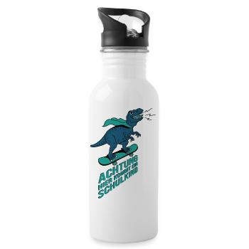 Inscription scolaire 1ère année T-Rex Cadeau - Gourde avec paille intégrée - blanc - Droite
