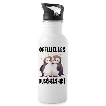 Offizielles Kuschelshirt Pinguine Liebe Herz Süß - Trinkflasche mit integriertem Trinkhalm - Weiß - Rechts