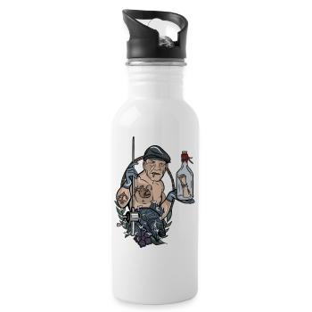 Angler // Oldschool // Illustration - Gourde avec paille intégrée - blanc - Droite