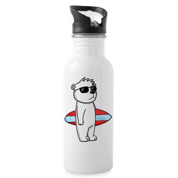 Planche de surf Polar Bear Surfing Bear Cool - Vacances - Gourde avec paille intégrée - blanc - Droite
