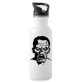 Zombie Undead Halloween Horror - Water bottle with straw - white - Right