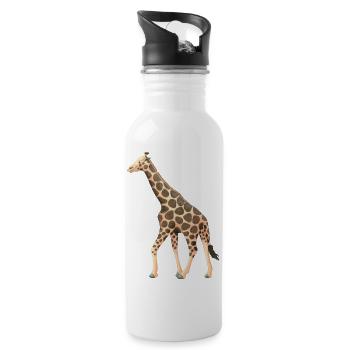Giraffe - Trinkflasche mit integriertem Trinkhalm - Weiß - Rechts