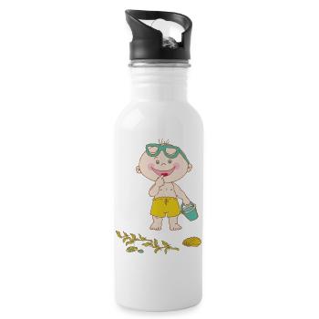 Sommer - Trinkflasche mit integriertem Trinkhalm - Weiß - Rechts