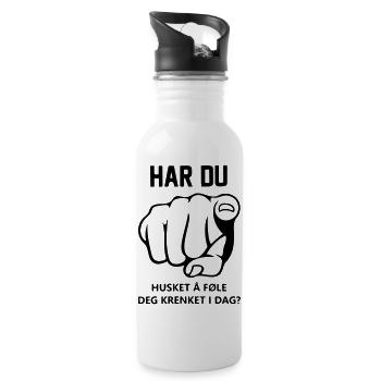 have you remembered to offend today? - Water bottle with straw - white - Right