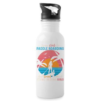 Some Girls Go Paddle Boarding Stand Up Paddling Bo - Trinkflasche mit integriertem Trinkhalm - Weiß - Rechts