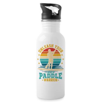 Unleash Your Inner Paddle Warrior Stand Up Paddlin - Trinkflasche mit integriertem Trinkhalm - Weiß - Rechts