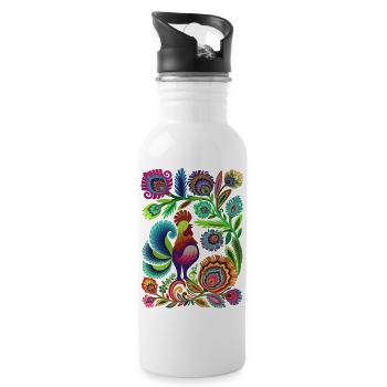 Schweden Schweden Schweden Skandinavien Reisekunst Kunst - Trinkflasche mit integriertem Trinkhalm - Weiß - Rechts
