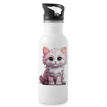 White kitten with blue eyes - Water bottle with straw - white - Right