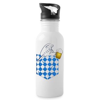 Dauphin dans Kirtag Pocket avec chope de bière - Gourde avec paille intégrée - blanc - Droite