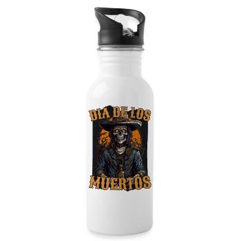 Day of the Dead in Mexican terms. - Water bottle with straw - white - Right
