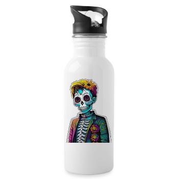 Dia de los Muertos Kid coloré - Gourde avec paille intégrée - blanc - Droite