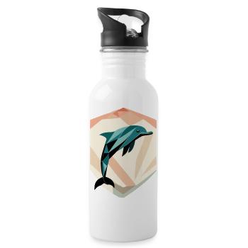 dolphin - Water bottle with straw - white - Right