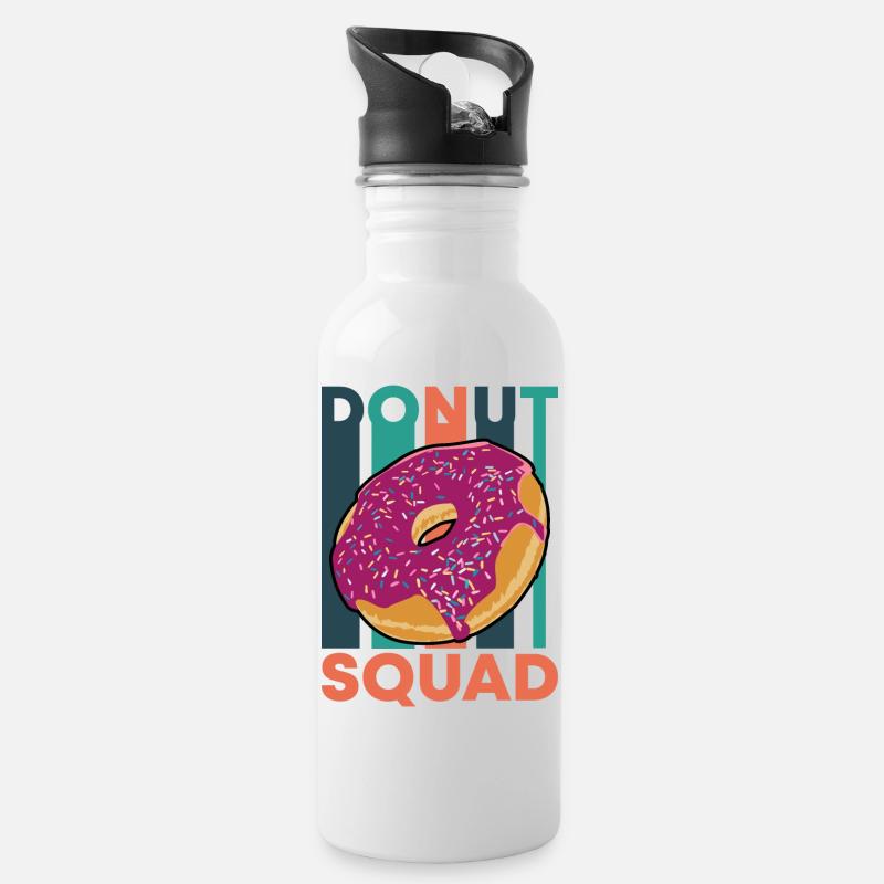 Donut Squad - Water bottle with straw - white