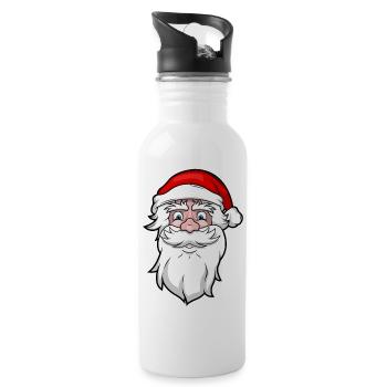 Santa Claus - Merry Christmas - Water bottle with straw - white - Right