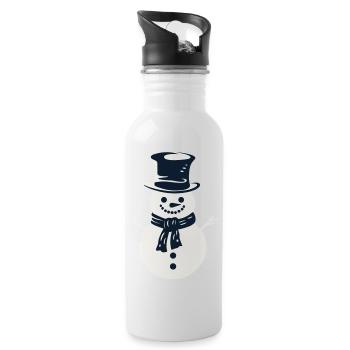 Cheerful Snowman Magic - Water bottle with straw - white - Right