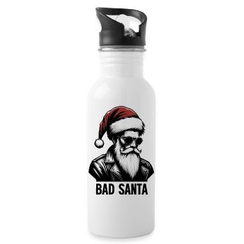 Père Noël Rock - Cadeau Tendance - Gourde avec paille intégrée - blanc - Droite