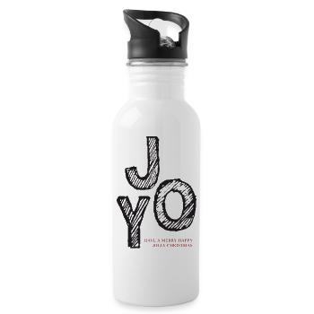 JOY Christmas Joy Lettering - Water bottle with straw - white - Right