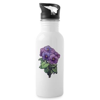 Pansy - Water bottle with straw - white - Right