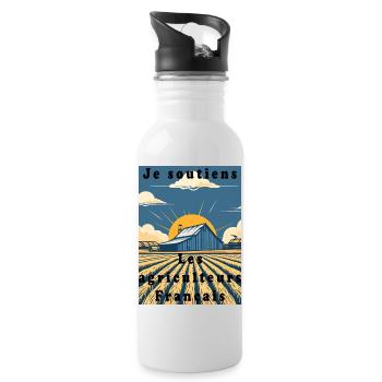Support for Farmers #2 - Water bottle with straw - white - Right