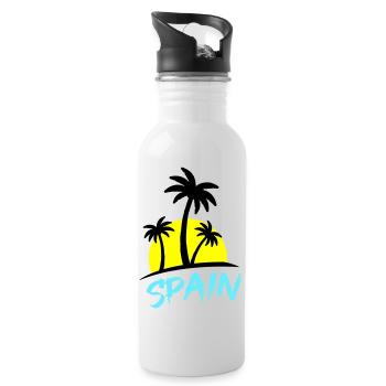 Espagne - Gourde avec paille intégrée - blanc - Droite