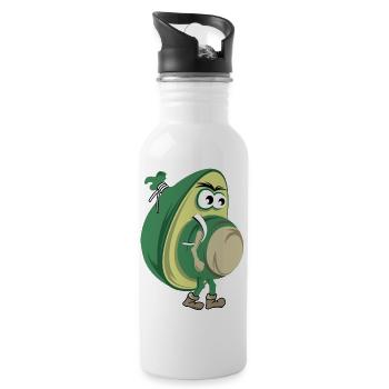lustige Avocado Wandern Natur Wald Symbol icon - Trinkflasche mit integriertem Trinkhalm - Weiß - Rechts