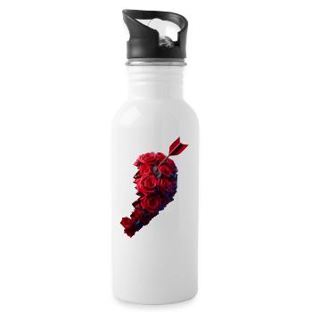 Heart partner on the right - Water bottle with straw - white - Right