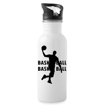 Basketball - Trinkflasche mit integriertem Trinkhalm - Weiß - Rechts