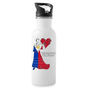 Philippines philippine drapeau Dalagang je cadeau - Gourde avec paille intégrée - blanc - Droite