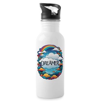 Dreamer - Dreamer - Dreamer - Dream - Reverie - Water bottle with straw - white - Right