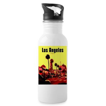 Scène de rue PopArt de Los Angeles - Gourde avec paille intégrée - blanc - Droite