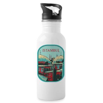 Majestät von Istanbul: Erhabene Moschee - Trinkflasche mit integriertem Trinkhalm - Weiß - Rechts