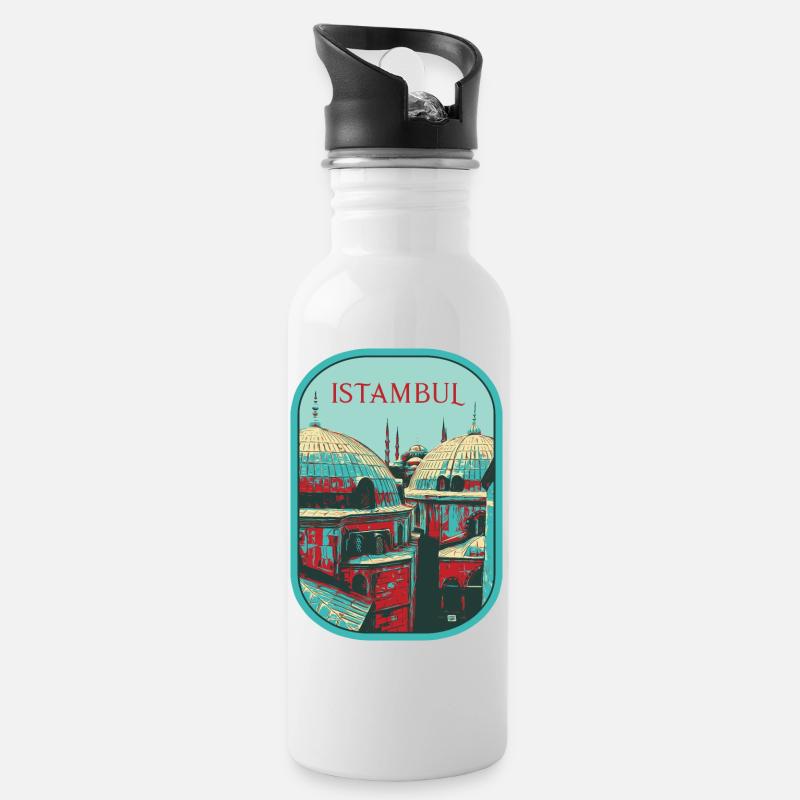 Majesté d'Istanbul: Mosquée sublime - Gourde avec paille intégrée - blanc