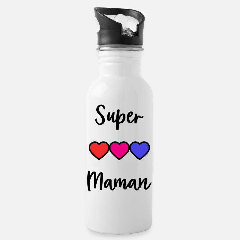MAMAN - Gourde avec paille intégrée - blanc