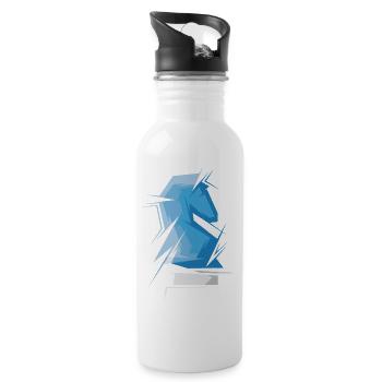 origami schach pferd Schachspieler Verein abstrakt - Trinkflasche mit integriertem Trinkhalm - Weiß - Rechts