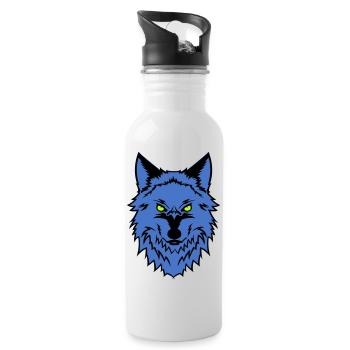 wolf - Trinkflasche mit integriertem Trinkhalm - Weiß - Rechts