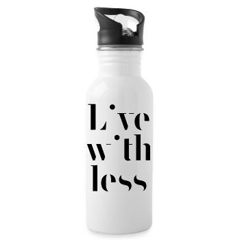 Live with less - Water bottle with straw - white - Right