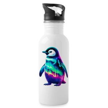 Aurora Borealis Penguin - Water bottle with straw - white - Right