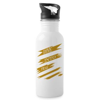 Awesome Daring Spirit Bungee Jumping Excitement - Water bottle with straw - white - Right
